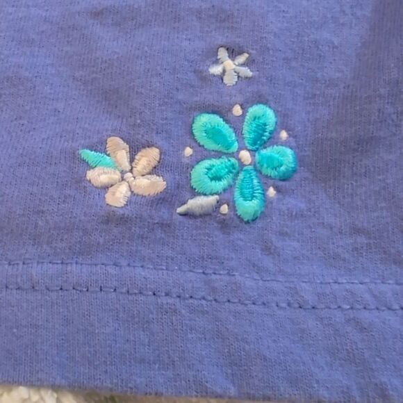 Girls 90s Vintage Purple Floral Embroidered Healthtex Shorts 6X - Picture 3 of 5